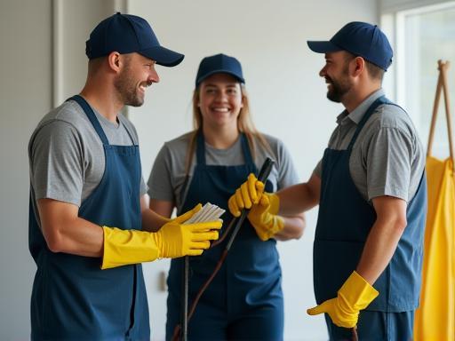 Reinier and his cleaning team